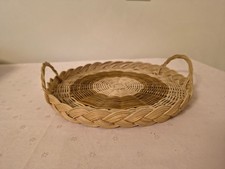 kleines Tablett "Holz" Rattan