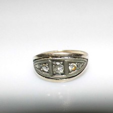 Ring gold Stempel 58 mit 3,1 g 3 Diamanten 17 mm D. Nachlass alt edel 11 mm