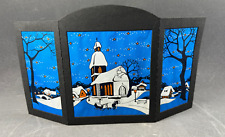 Alt  Weihnachtsaufsteller Krippe Papier Pappe Kerze Aufsteller Kirche