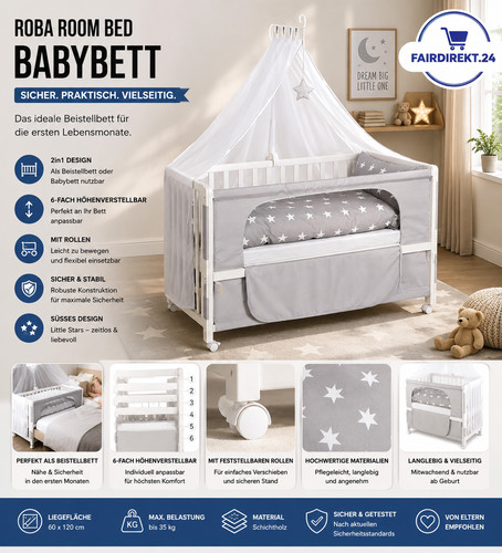 Roba room bed babybett - roba, 60x120