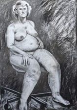 Pastell gemälde frau sitzend - pastell,