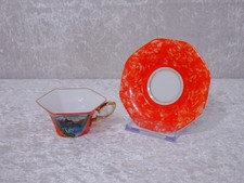 Antike Mokka Porzellan Tasse Bad Salzbrunn Schwedenteich Schlesien Vintage 