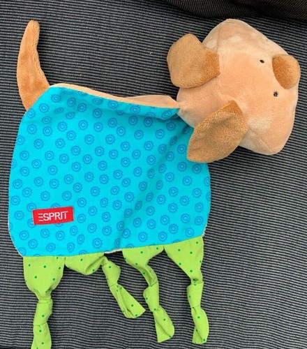 Kuscheltuch hund braun blaue - kuscheltuch,