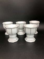 5 Eierbecher Leonardo San Marco Gallo Villeroy& Boch Weiß Schwarz