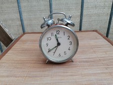 DDR Wecker Ruhla 80er Uhr Tischuhr Glockenwecker Orange 