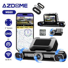 AZDOME 360° 4CH 3" 4K Dashcam GPS 5GWiFi 2K/1K Parkmodus 128GB eMMC+Hardwire-Kit