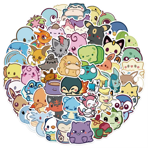 50x pokemon sticker anime - sticker,