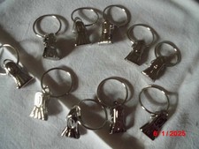 Gardinenzubehör, 10 Gardinen-Clips mit Ring  2,5 cm Durchmesser