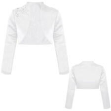 Kommunionjacke Jacke Bolero Mädchen Satin Schulterjacke Zum Partykleid Taufkleid