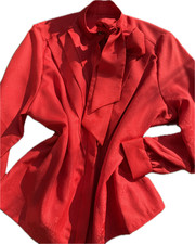 Bluse Langarm Falten Schleife