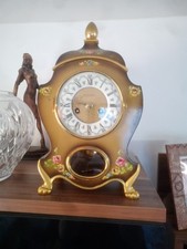 Vintage Kamin / Buffet Uhr Antik mit Schlüssel und Gong Top Zustand 