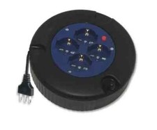 Aufwickler mit Verlängerung elektrischer Strom 5 m 10 / 16a Schuko Mehrfachsteckdose linq
