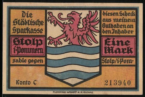 Notgeld stolp pommern - notgeld, 1