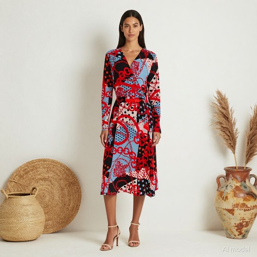 Abend vintage midi kleid - abend,