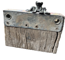 Bronze Holz Frosch König