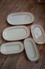 Rosenthal Winifred Elfenbein mit breitem Goldrand 5 Servierplatten 30er Jahre