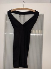 Damen Kleid Schwarzer Kleid mit Ketten- Details Am Rücken Gr. S 36