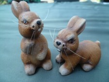 2 Stück Hasen Hase Ton braun