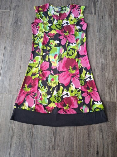 Kleid schwarz blumen - schwarz, citiknits
