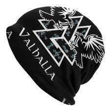 Viking, Wikinger, Unisex Warme Mütze, Valhalla, Valknut, Zwei Raben,Runen