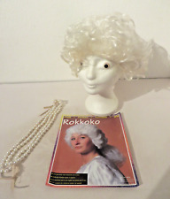 Karneval Perücke ROKKOKO + Perlenkette + Ohrringe Fasching Damen Verkleidung