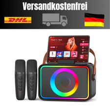 Bluetooth Karaoke-Box | 2 Mikrofone | Farblicht