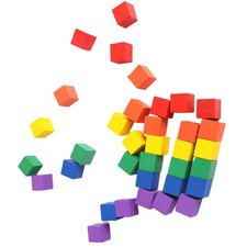  100 stücke Bunte Holz Cube Blocks Blöcke Bausteine ​​Square Cubes für Baby