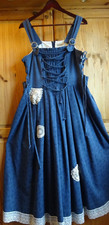 Dirndl Jeans Kleid mit Spitze