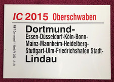Zuglaufschild IC 2015 Oberschwaben