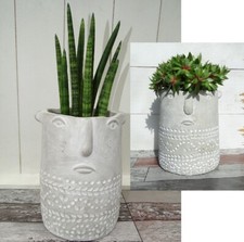 PflanzKopf"Mexico"Haus/Garten BlumenTopf Übertopf Zement Pflanztopf Kakteen usw