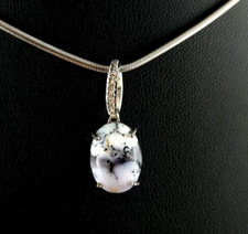 Anhänger Silber 925 Dendriten Opal & Zirkonia - zeitlos schön silver anello