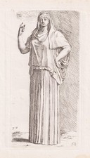 Vestal Virgin Vestalin ancient Rome Kupferstich Francois Perrier 1638 etching