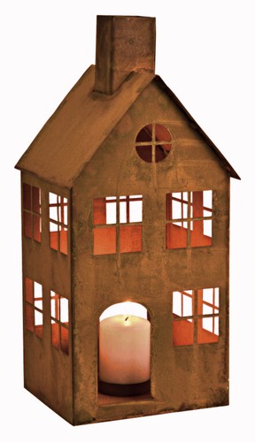 Windlicht haus rost 36 - ❀,