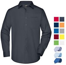 Men's Business Shirt Long-Sleeved, Herren Uni Hemd, leicht taillierter Schnitt