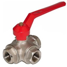 3-Wege-Kugelhahn mit T-Bohrung, 3-Wege-Ventil, Dreiwege-Kugelhahn von 1/4 bis 2"