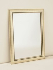 Wandspiegel Spiegel Holzrahmen Bad Flur golden Umrandung schwarz 25 x 33,5 cm