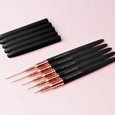 5 Fineliner & Schlepper Pinsel Schwarz Nailart Malen feine Spitze Naildesign