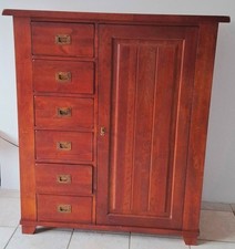 Massiv Holz Kommode High Board  Schubladen italienischer Stil braun/cognac