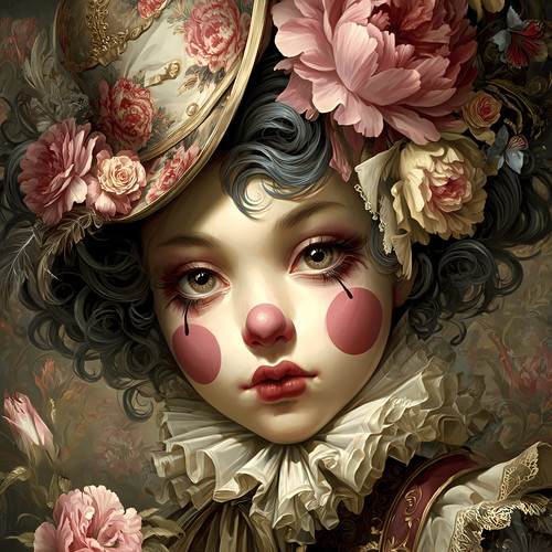 Wandbild clown harlekin - clown,