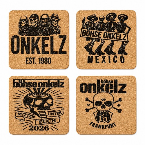 Böhse onkelz untersetzer 4er - böhse,