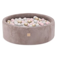 Bällebad Baby für Kinder Beige Cord Waschbare Abdeckung Misioo 90x30 200 Bälle