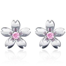 Blumen Ohrstecker mit Zirkonia