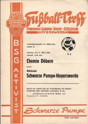Ddr liga bsg aktivist - 83/84,