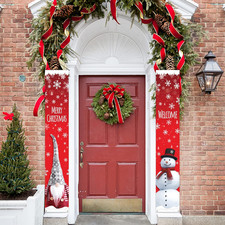 Weihnachtsbanner Set: Frohe Weihnachten Deko für Tür und Wand, 2 Stück