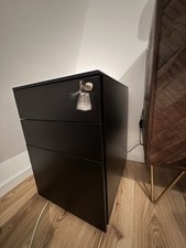 Rollschrank schwarz - 3 Schublade abschließbar -Fach für Akten