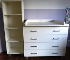 PAIDI BIANCOMO Kinderzimmer Set 3-teilig Kommode mit Wickelaufsatz + Regal weiß