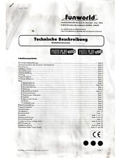 Funworld technische Beschreibung Photoplay Play 2000 Barry  - 1997 Touchautomat