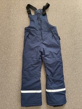 Skihose Schneehose Winterhose Mit Trägern Latzhose Blau Gefüttert Gr. 134 Kinder