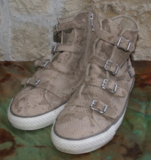 ASH High Top Sneaker Halbschuhe Echtleder Prägeleder taupe Gr. 41 /UK 7 NP 229 €