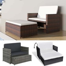 Gartensofa Poly Rattan Lounge Möbel Garnitur Gartenmöbel Couch Balkon Terrassen